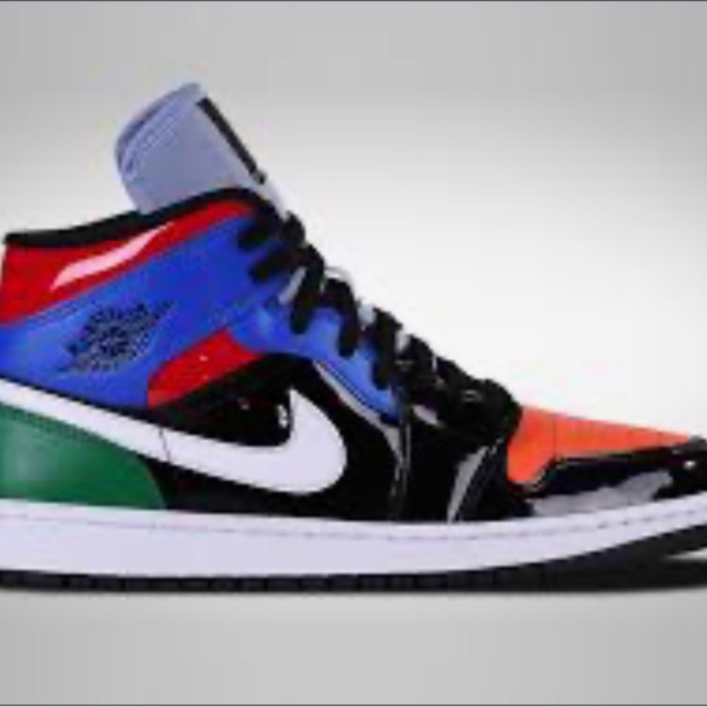 Jordan Women's Sneakers in Red, Blue, Green, and Black